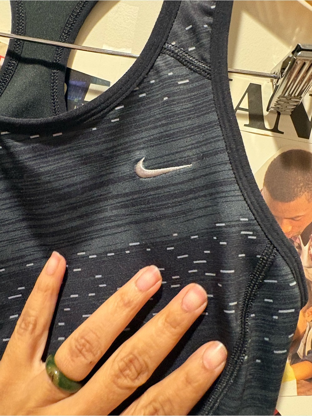Nike Dri-FIT Dark Gray Patterned Racerback Tank - Picture 5 of 11